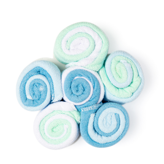 Rose Textiles - 12 Pack Lollipop Washcloth: Blue