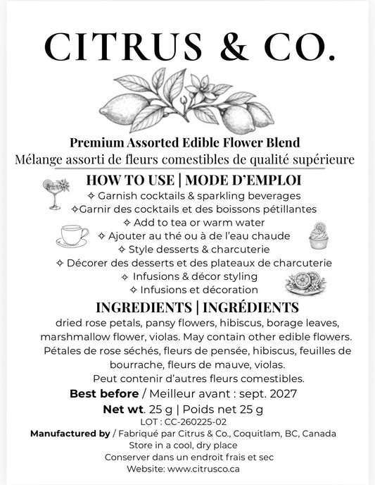 Citrus + Co - Assorted Edible Flower Blends: Small 25g