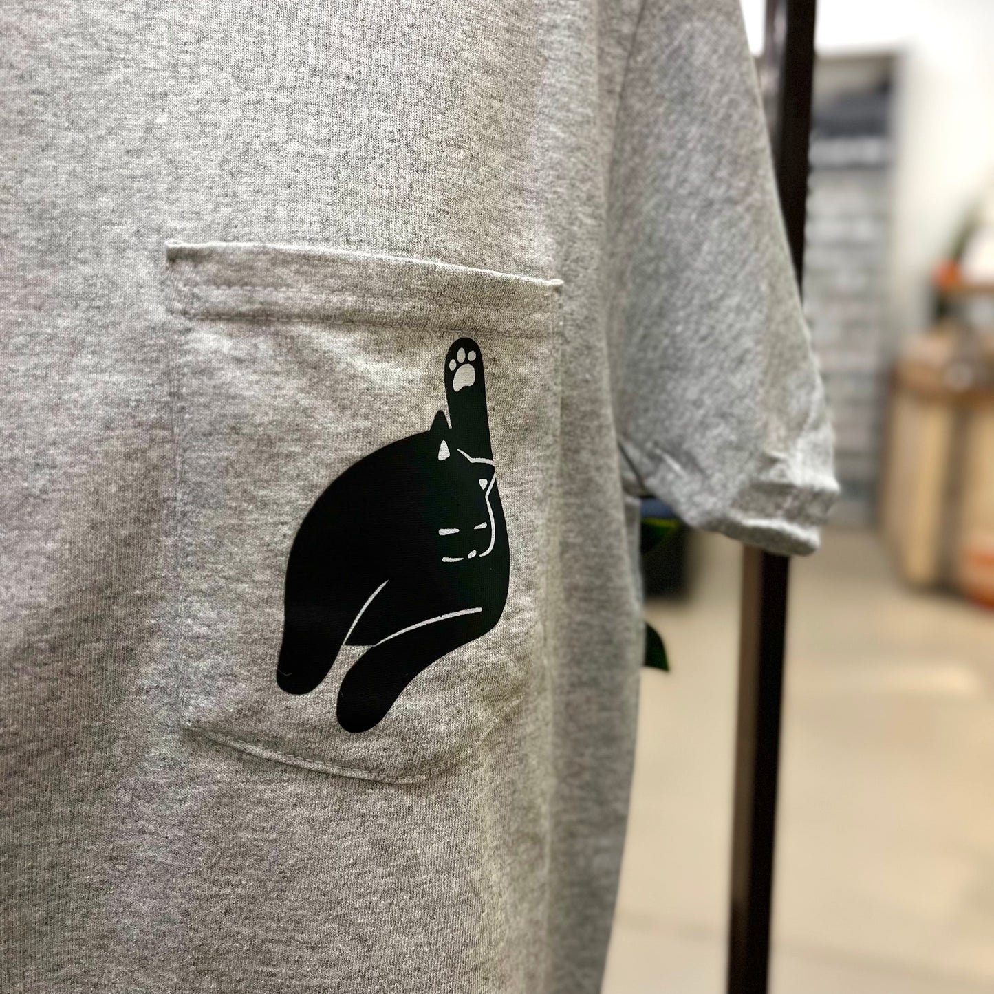 Bath Time Cat Pocket T-Shirt