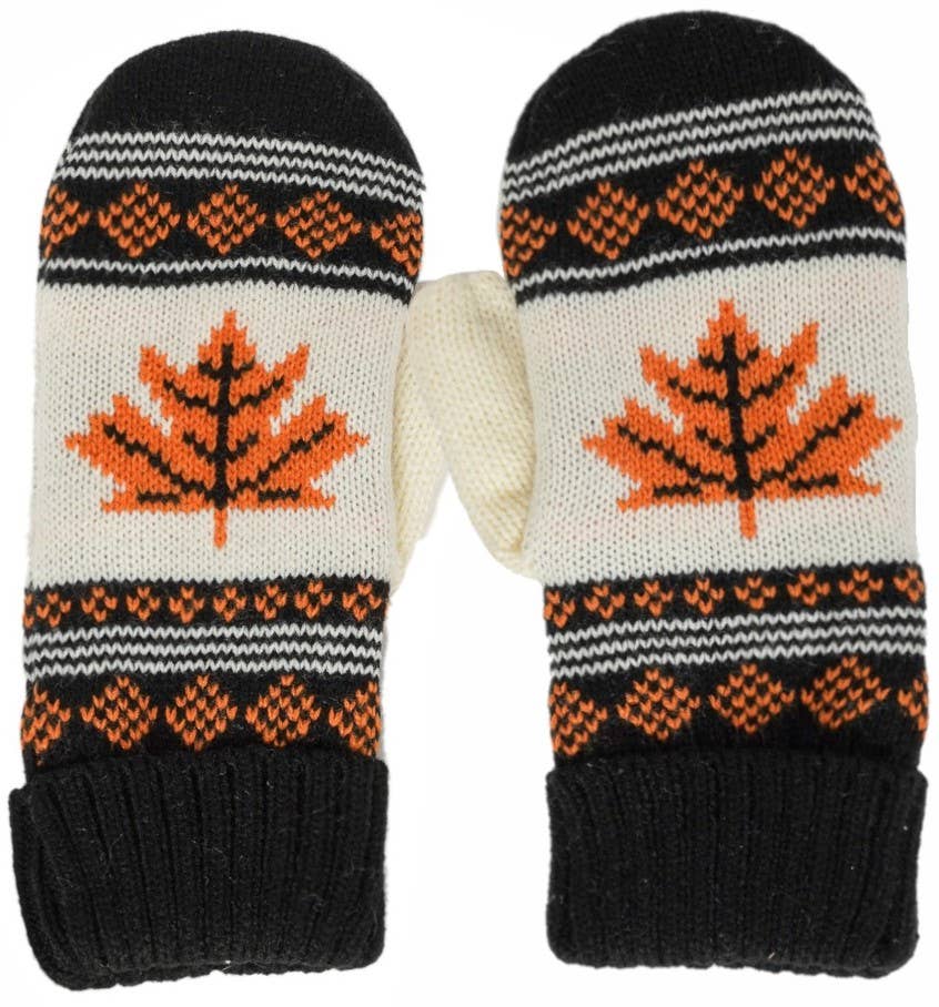 Orange Leaf Mittens - Imagine Imports
