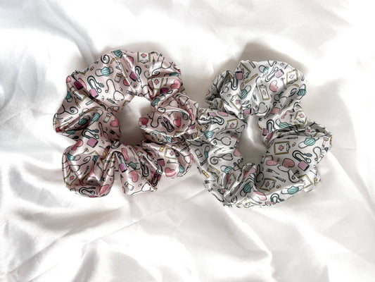 Satin Healthcare Scrunchies: Blush