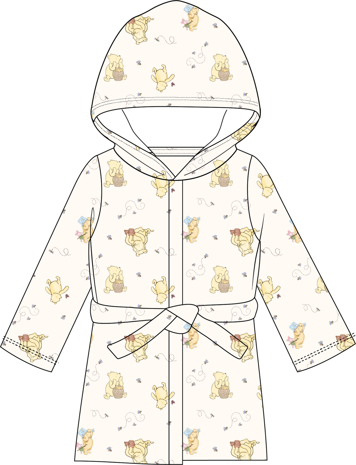 Rose Textiles - Plush Hooded Bathrobe: Tan