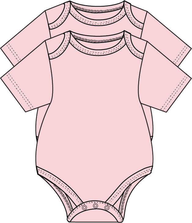Rose Textiles - 2 Pack Solid Bodysuits: White / 12M