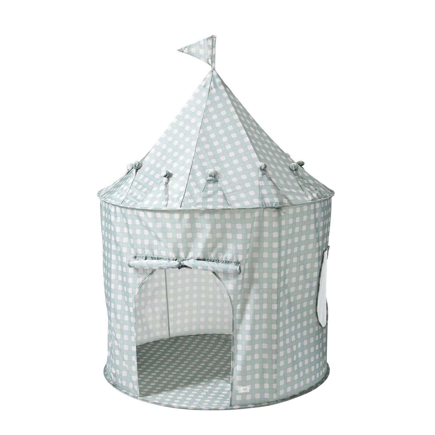Gingham Blue - Recycled Fabric Play Tent Castle
