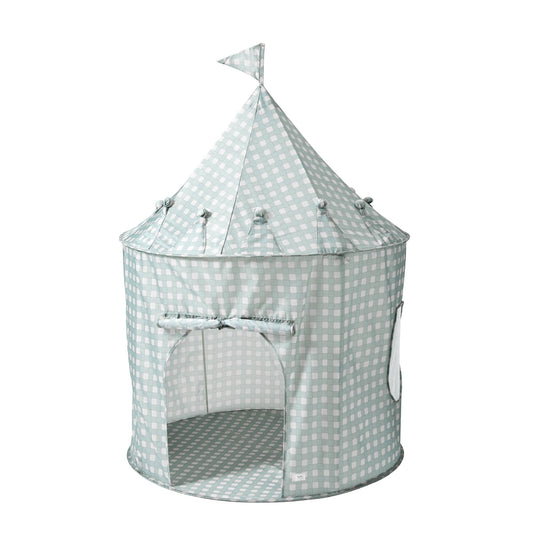 Gingham Blue - Recycled Fabric Play Tent Castle