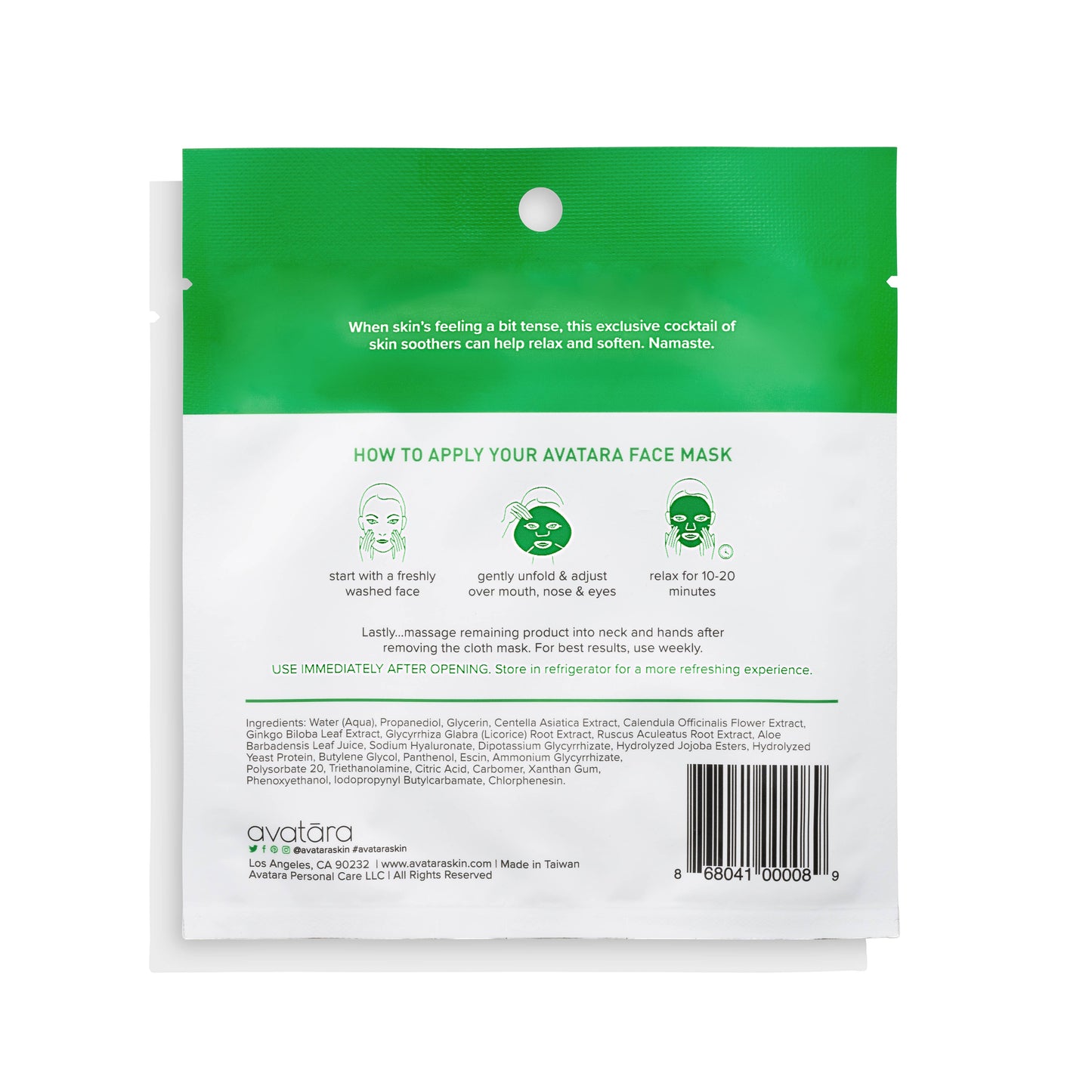 Chill Out Sheet Mask Calming Aloe Face Mask