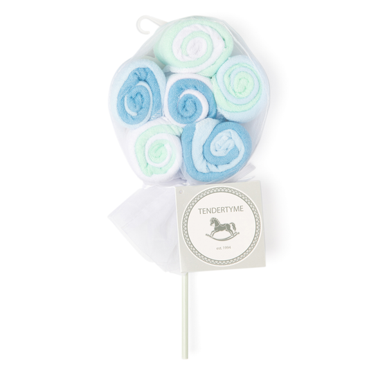 Rose Textiles - 12 Pack Lollipop Washcloth: Blue