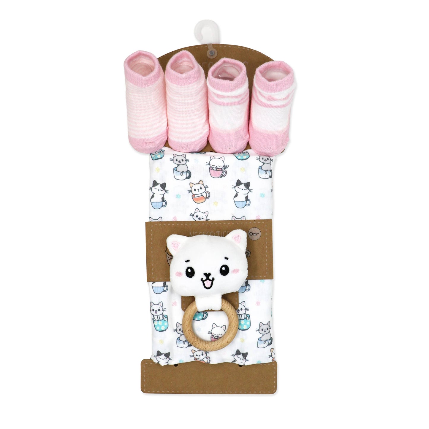 Rose Textiles - 4pc Knit Swaddle Set: Tan Jungle