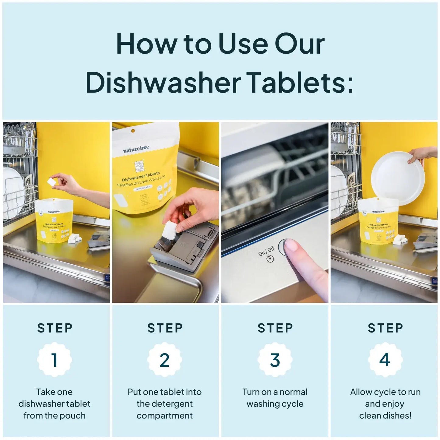 Dishwasher Tablets - Lemon Bag of 50