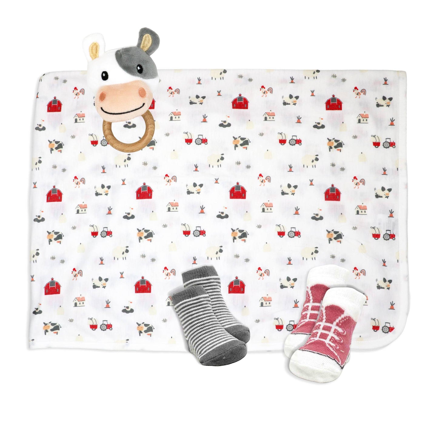 Rose Textiles - 4pc Knit Swaddle Set: Tan Jungle