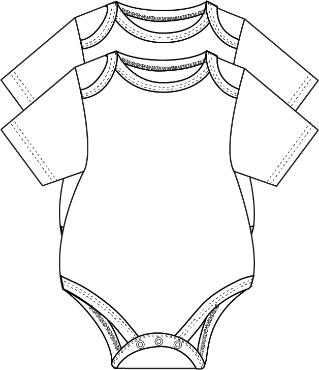Rose Textiles - 2 Pack Solid Bodysuits: Blue / 6M