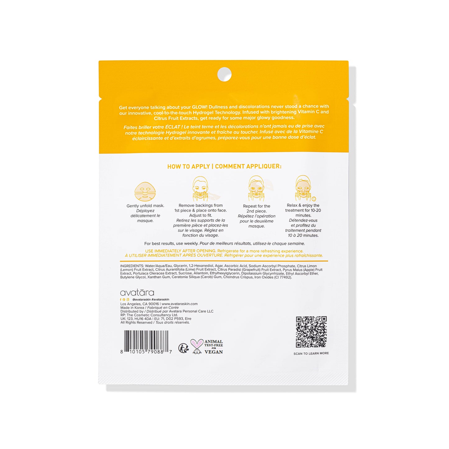 Vitamin C Brightening- Brightening Hydrogel Face Mask
