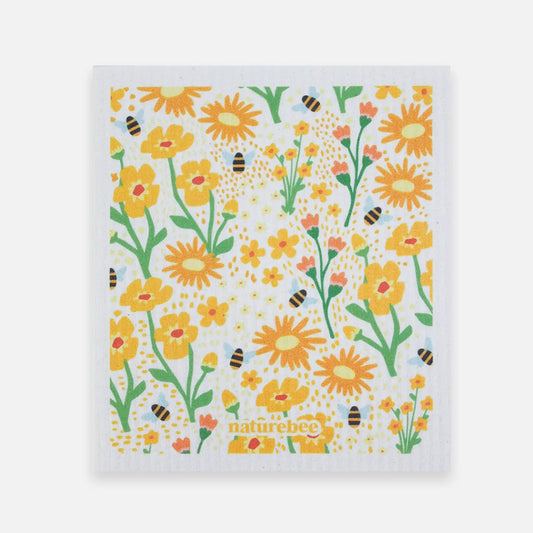 Yellow Floral - Swedish Dishcloths