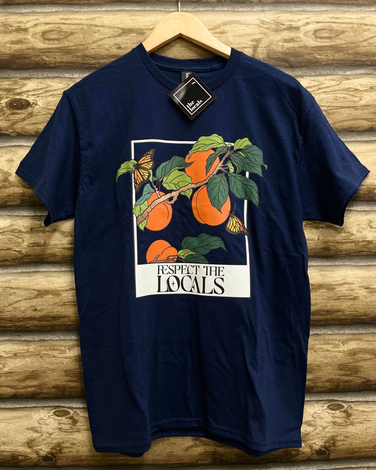 Respect the Locals Peaches T-Shirt  (Navy Blue)