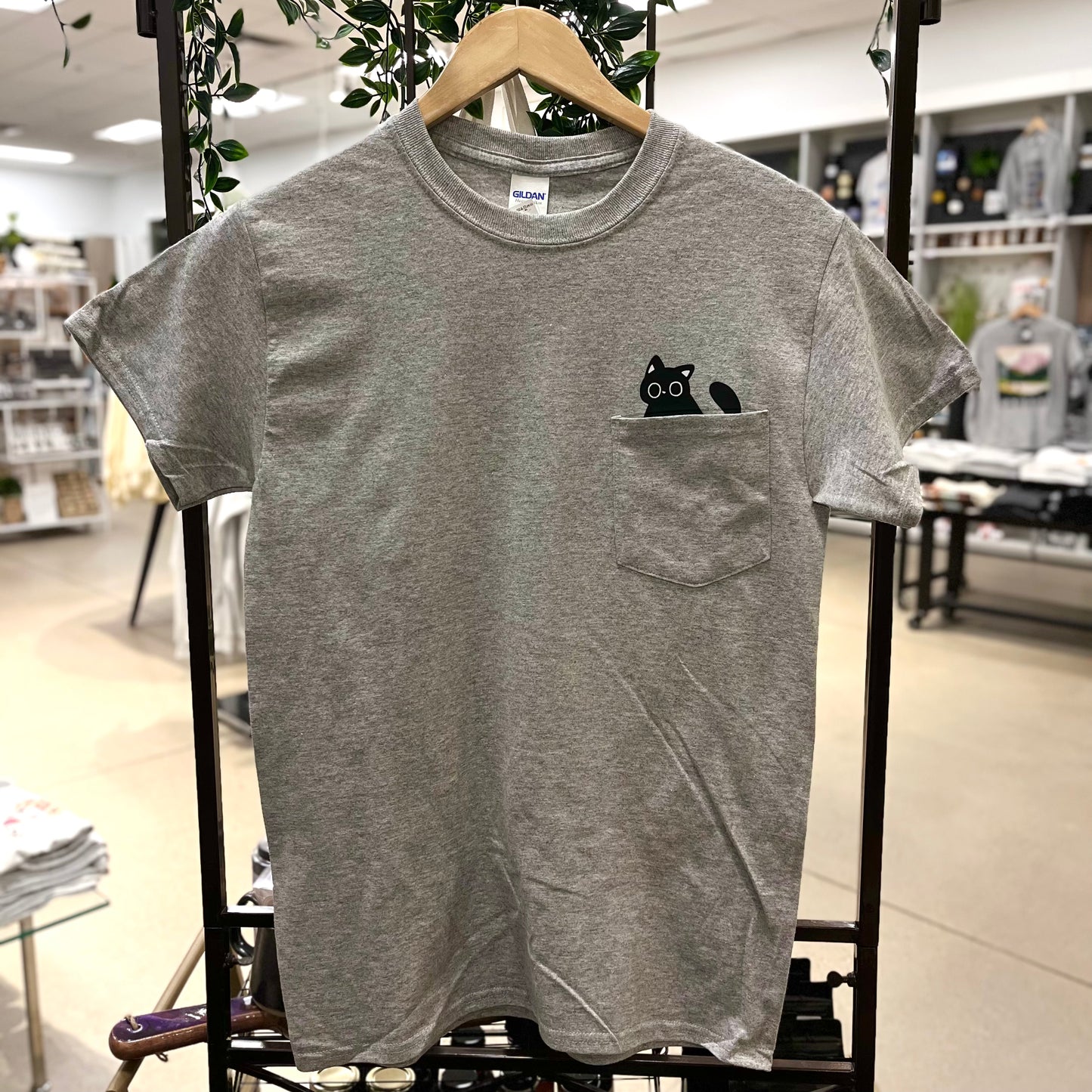 Peeking Cat Pocket Shirt