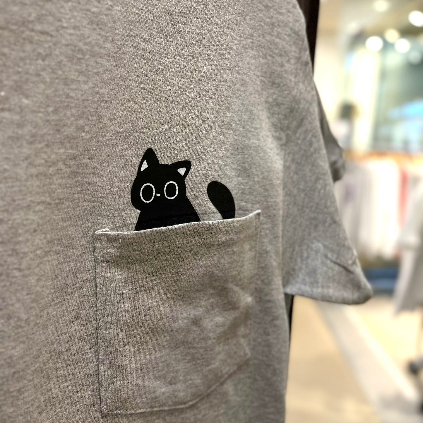 Peeking Cat Pocket Shirt