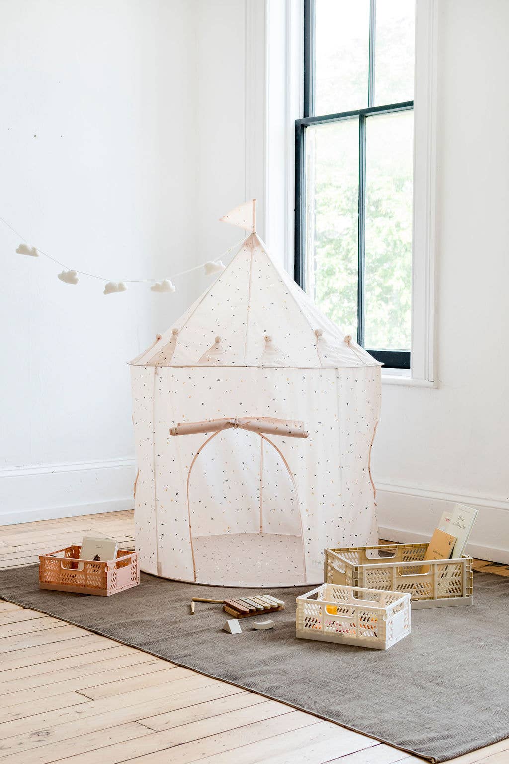 Terrazzo Beige -  Recycled Fabric Play Tent Castle