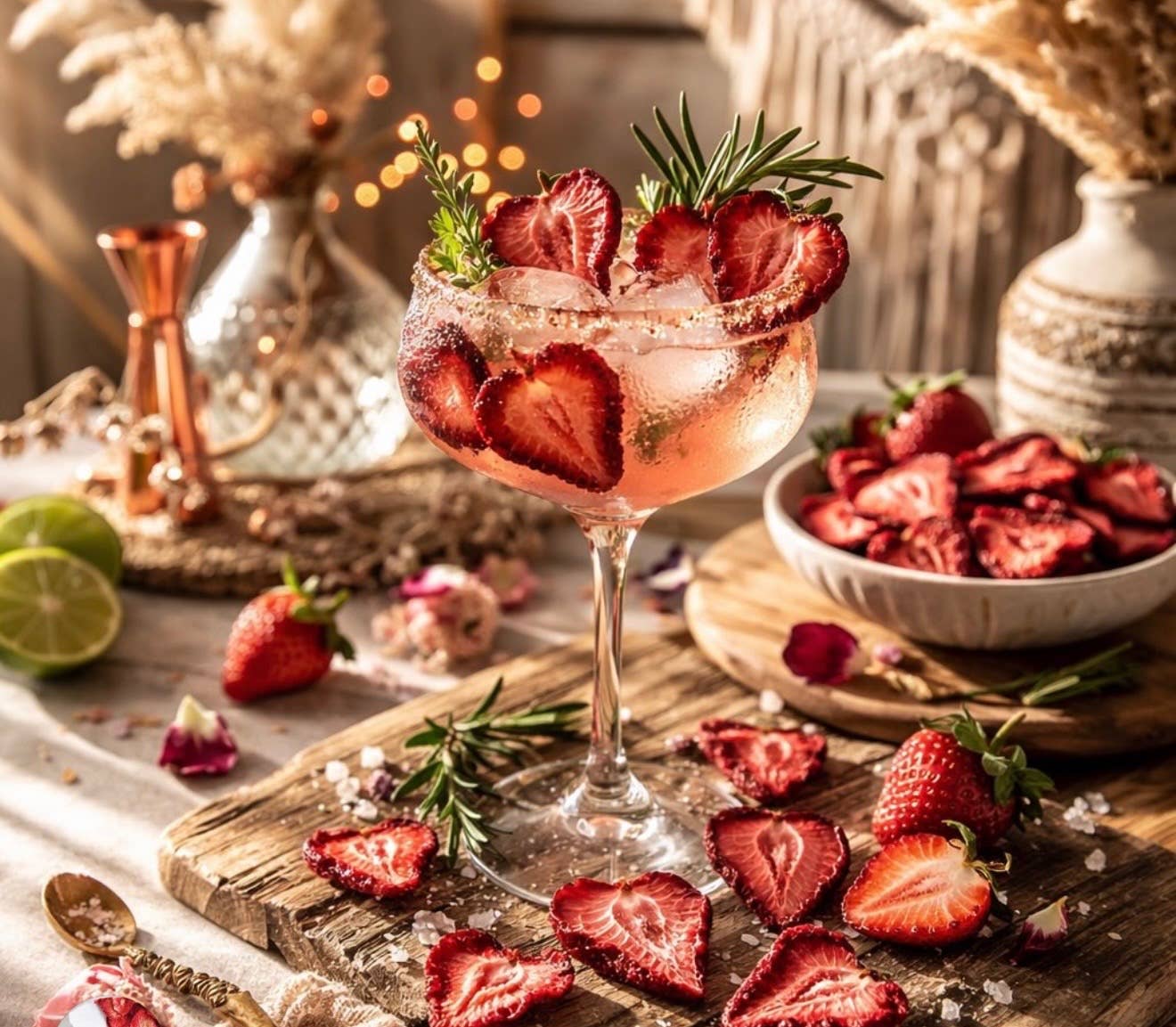 Citrus + Co - Dehydrated Strawberries + Floral Blend : Small 25g