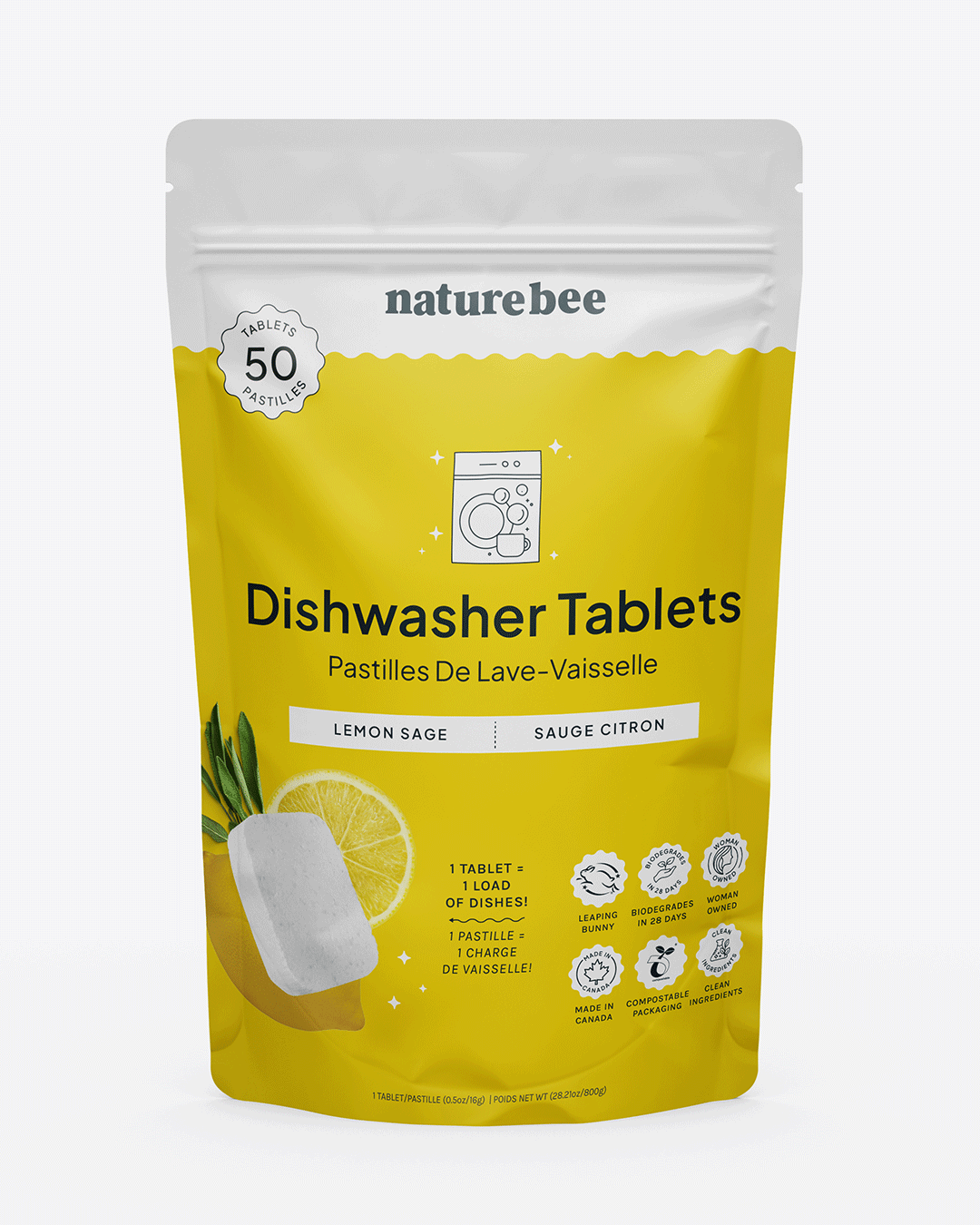 Dishwasher Tablets - Lemon Bag of 50