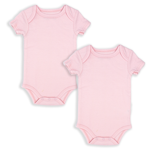 Rose Textiles - 2 Pack Solid Bodysuits: Pink / 9M