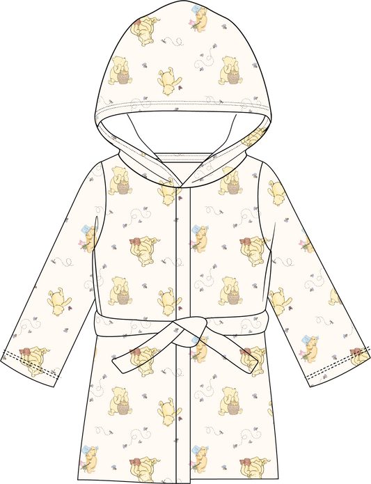 Rose Textiles - Plush Hooded Bathrobe: Tan
