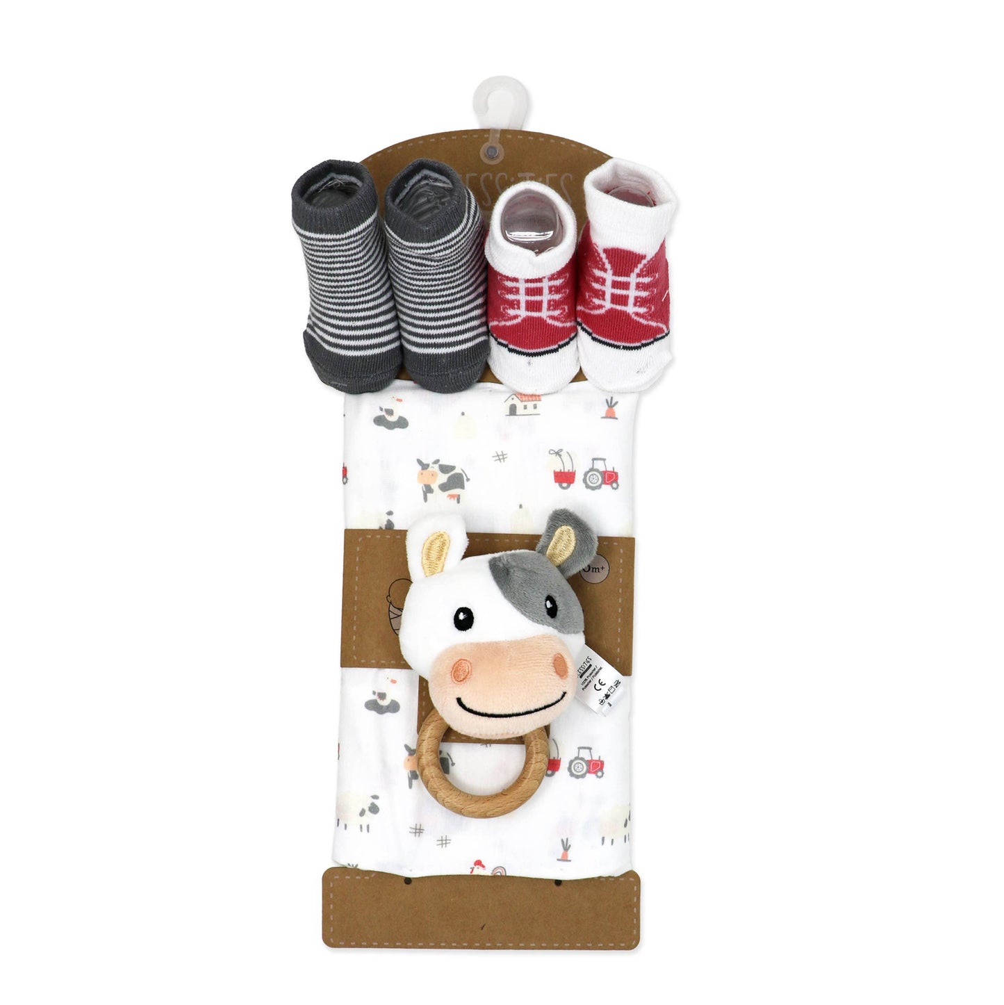 Rose Textiles - 4pc Knit Swaddle Set: Tan Jungle
