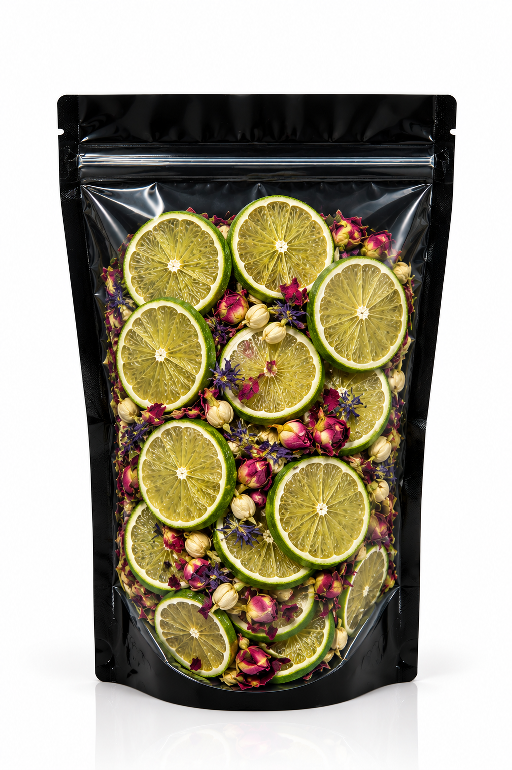 Citrus + Co - Luxury Dehydrated lime Garnish with Edible Flowers: Small - 25 grams (Approx 12 + pieces)