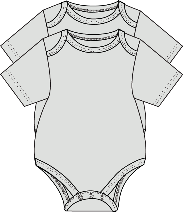 Rose Textiles - 2 Pack Solid Bodysuits: White / 12M