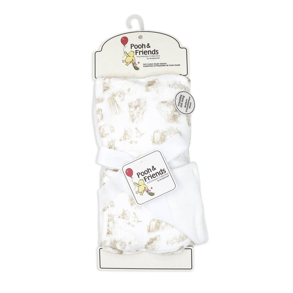 Rose Textiles - 2 Layer Muslin/ Plush Blanket: Tan Toille