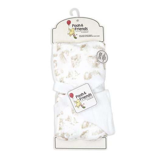 Rose Textiles - 2 Layer Muslin/ Plush Blanket: Tan Toille