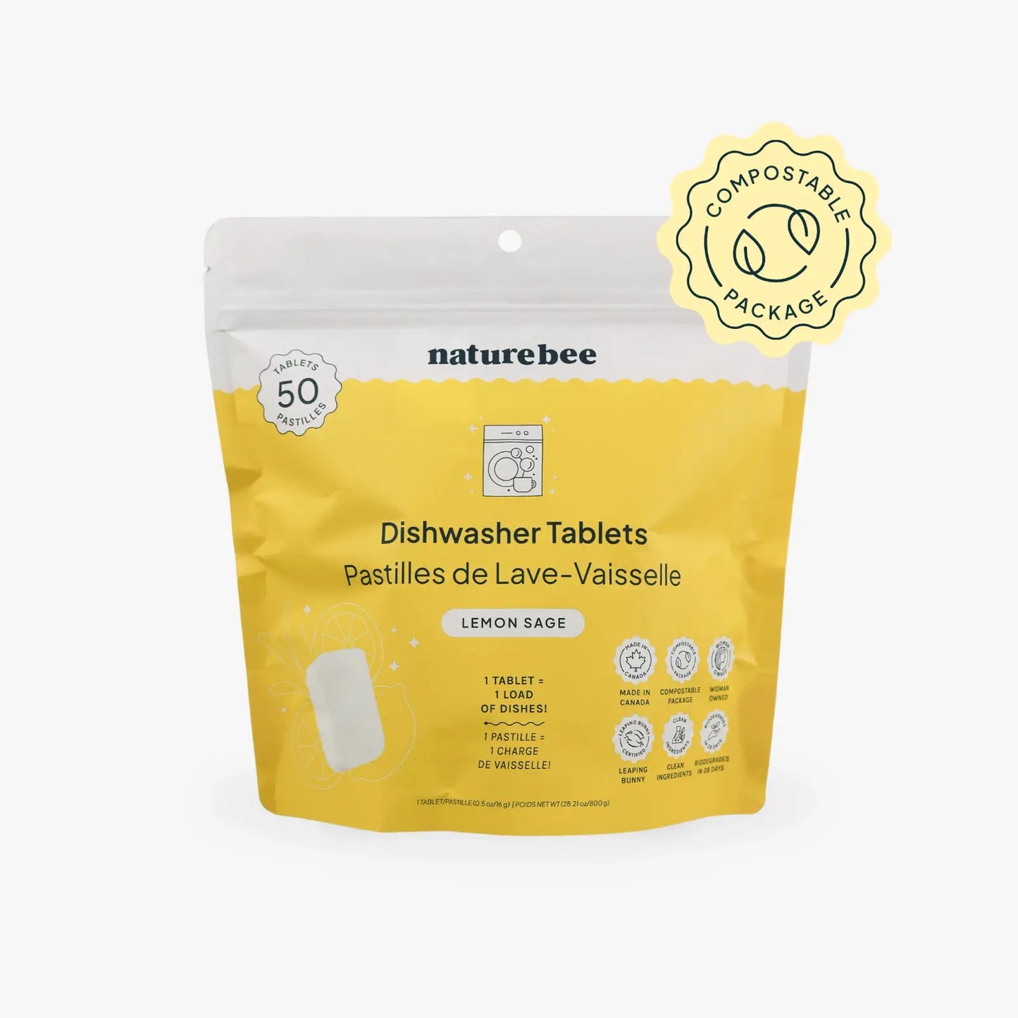 Dishwasher Tablets - Lemon Bag of 50