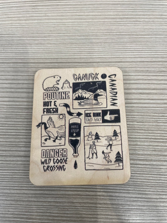Canuck Wooden Magnet
